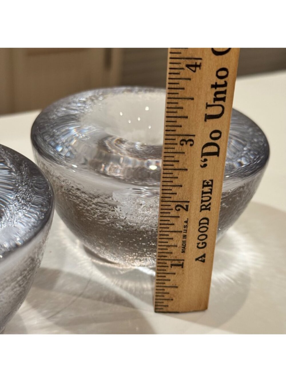 Blenko Clear Glass Taper Candle Holders Heavy 4" in Set of 2 Vtg MCM Home Decor - Picture 8 of 12